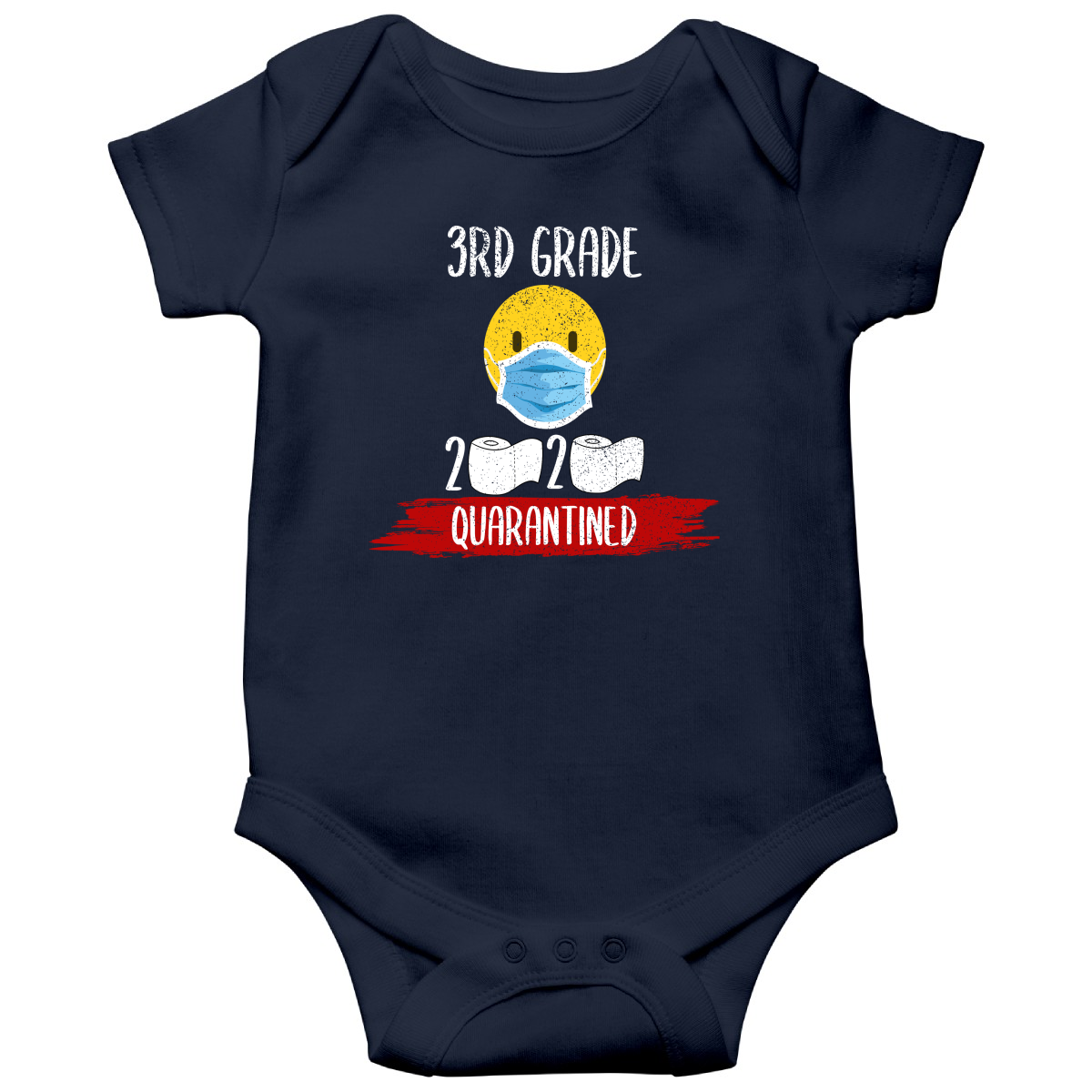 3rd Grader Quarantined Baby Bodysuits | Navy