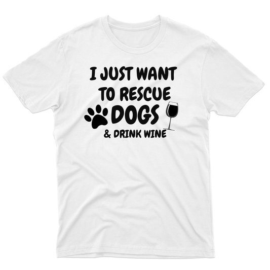 Dogs and Drink Wine Men's T-shirt | White