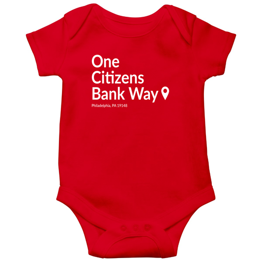 Philly Baseball Stadium Baby Bodysuits | Red