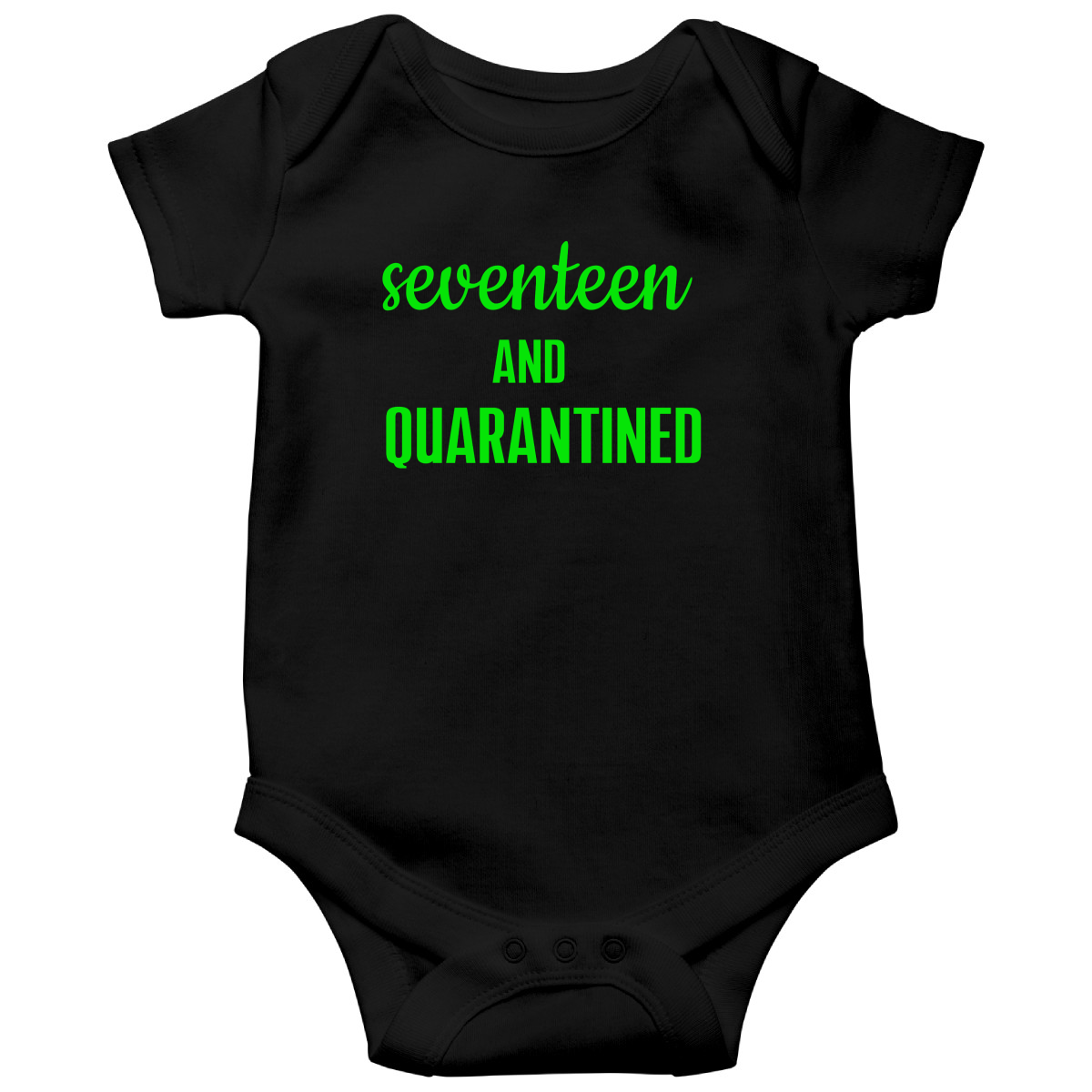 17th Birthday and Quarantined Baby Bodysuits | Black