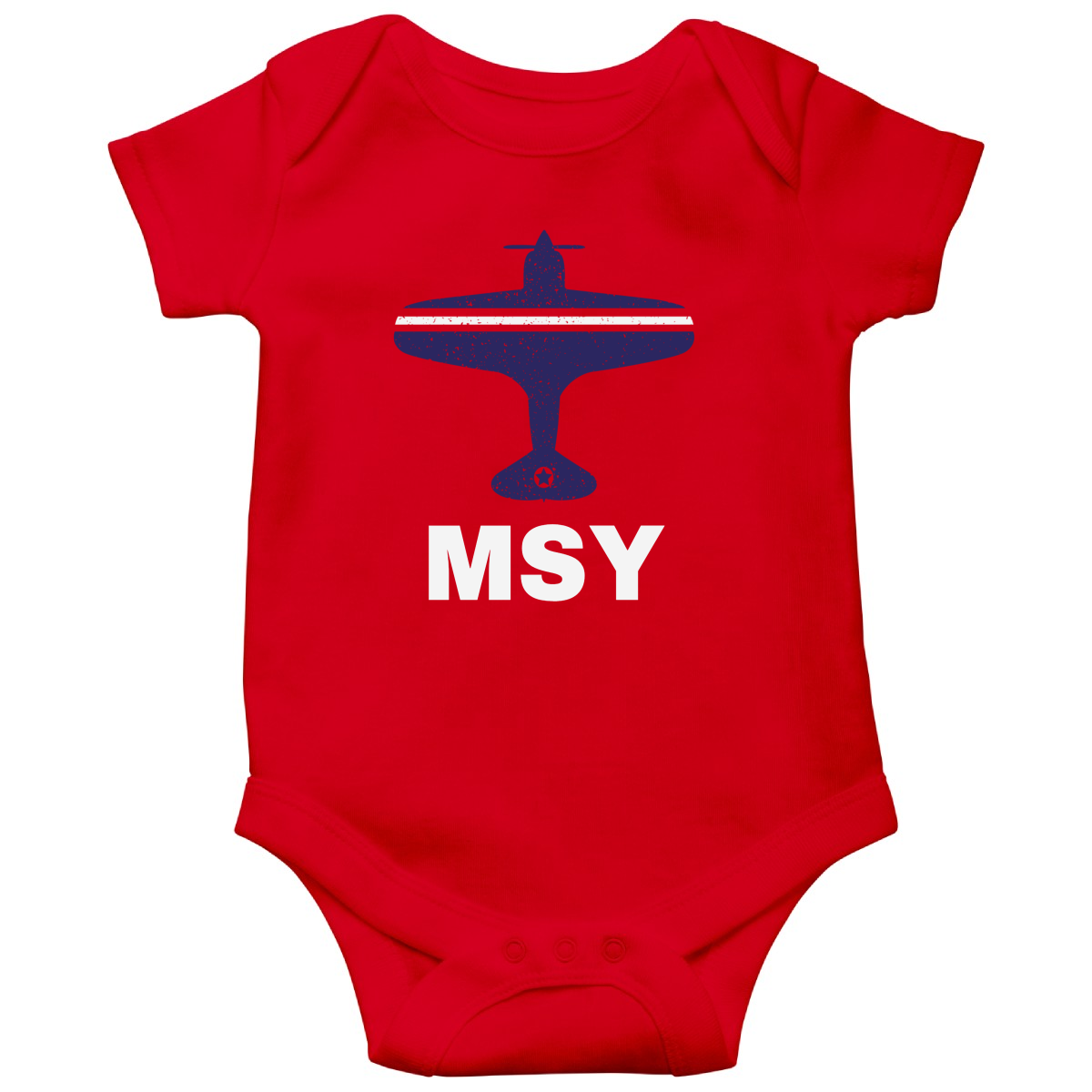 Fly New Orleans MSY Airport Baby Bodysuits | Red