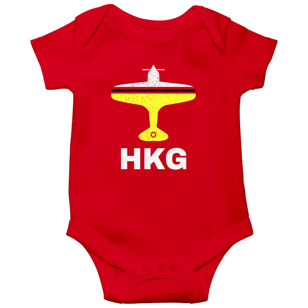 Fly Hong Kong HKG Airport Baby Bodysuits | Red