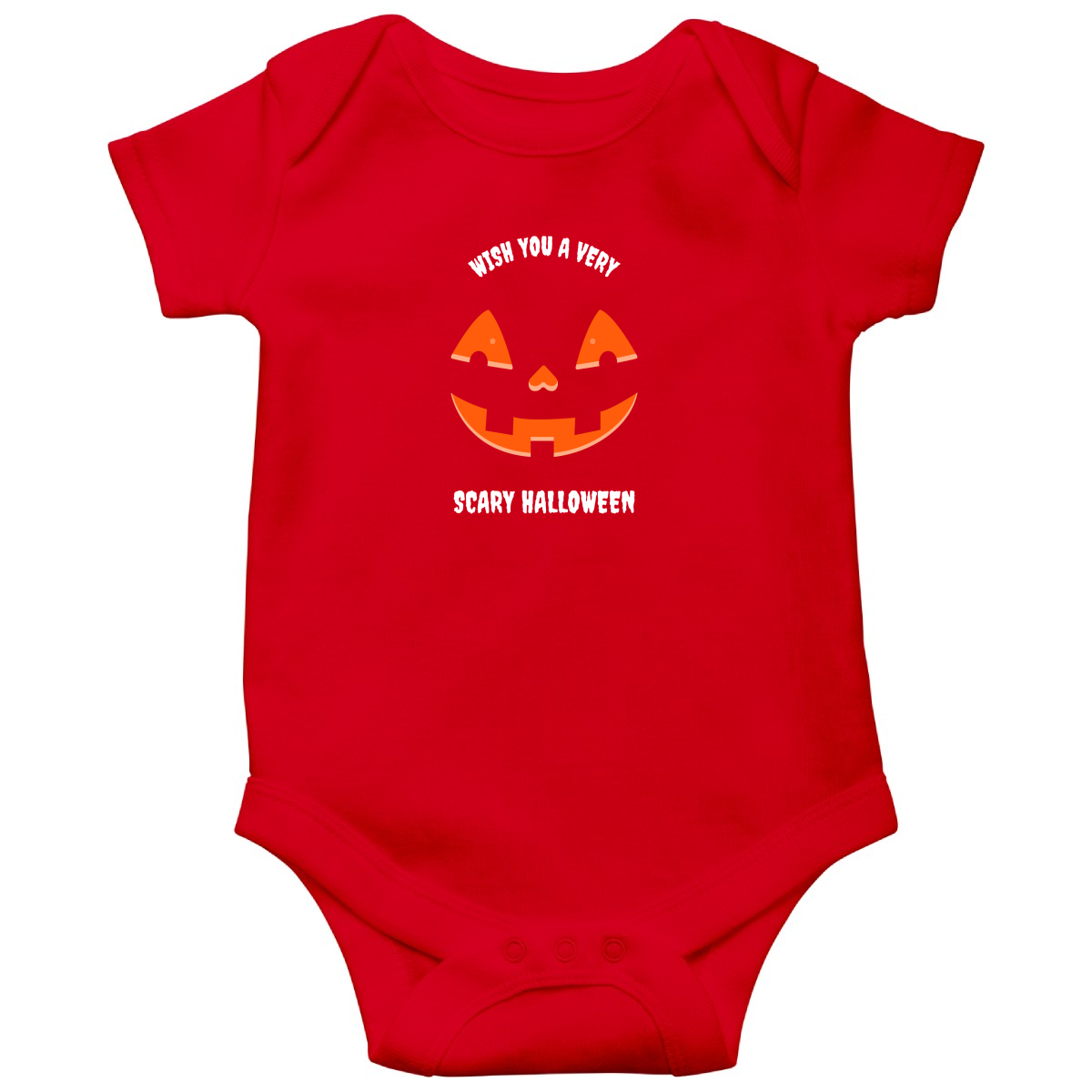 Wish You a Very Scary Halloween Baby Bodysuits | Red
