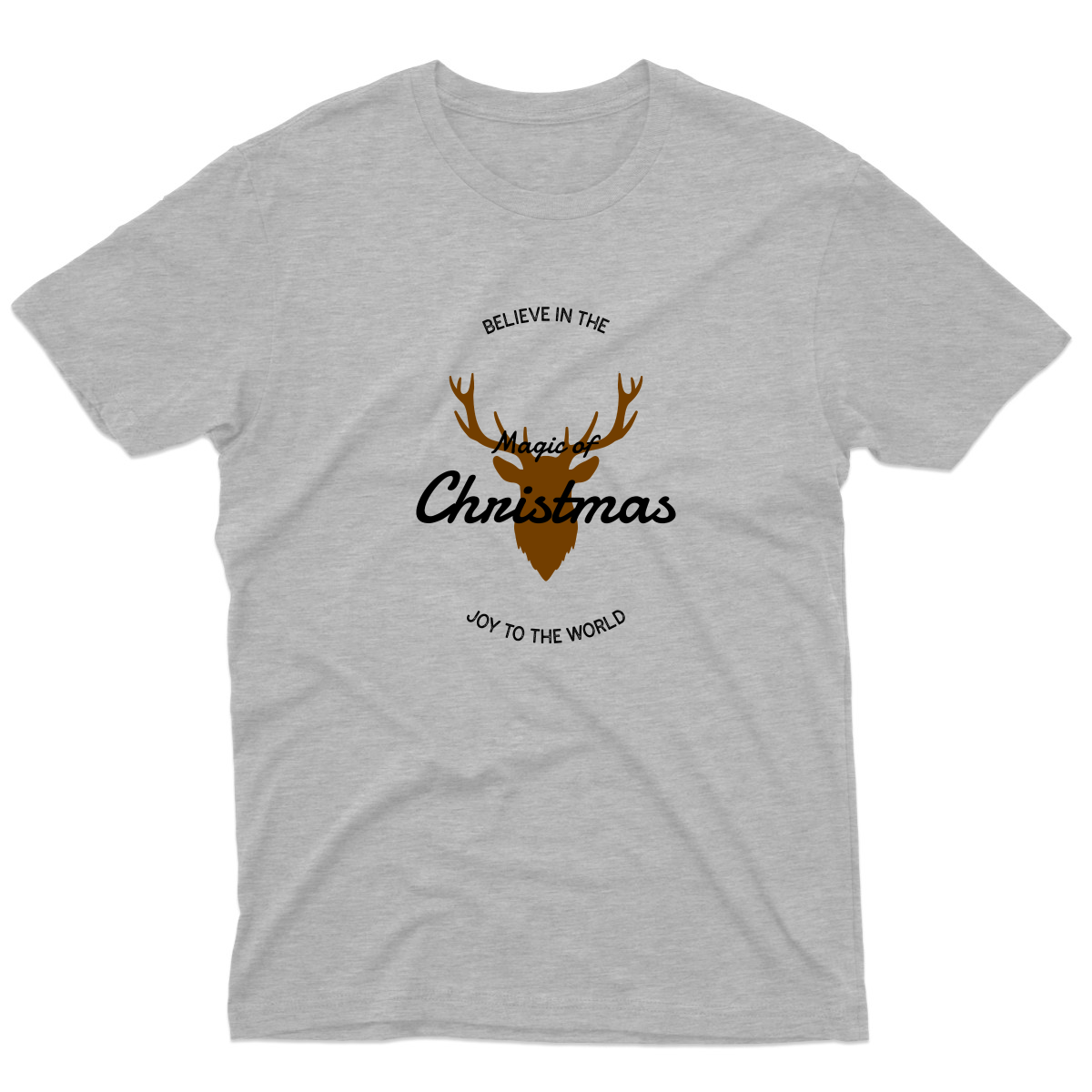 Believe in the Magic of Christmas Joy to the World Men's T-shirt | Gray
