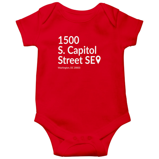 Washington D.C. Baseball Stadium Baby Bodysuits | Red