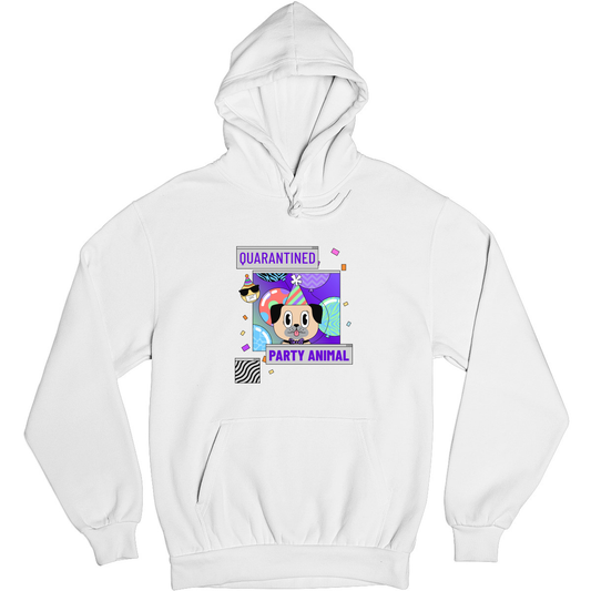 Quarantined Party Animal Unisex Hoodie | White