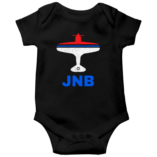 Fly Johannesburg JNB Airport Baby Bodysuits | Black
