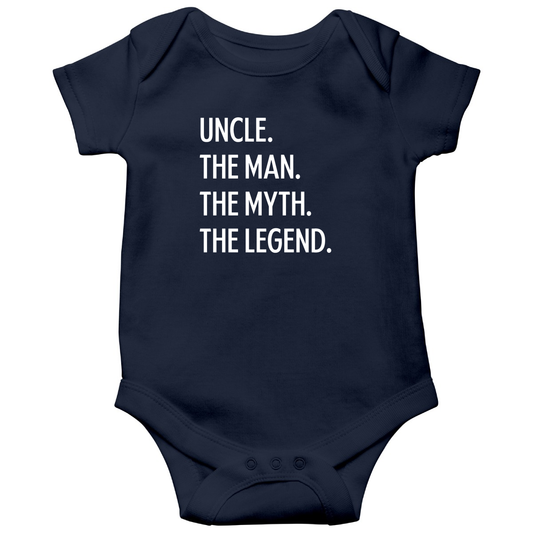 Uncle The Man The Myth The Legend Baby Bodysuits | Navy