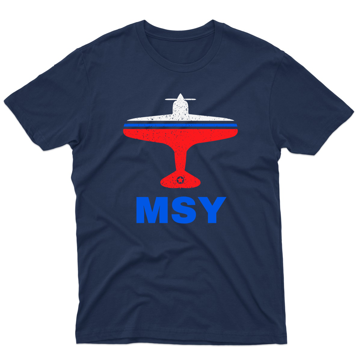 Fly New Orleans MSY Airport Men's T-shirt | Navy