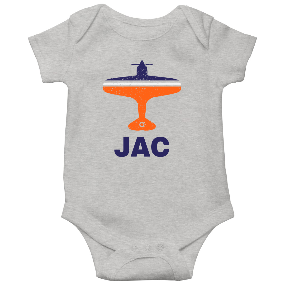 Fly Jackson Hole JAC Airport Baby Bodysuits | Gray