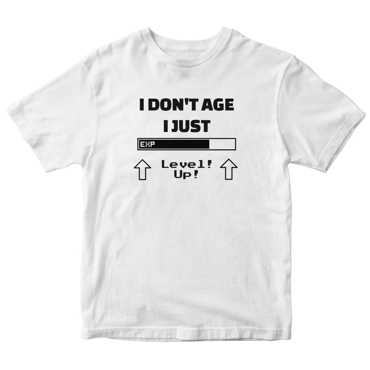 I Don't Age I Just Level Up Kids T-shirt | White