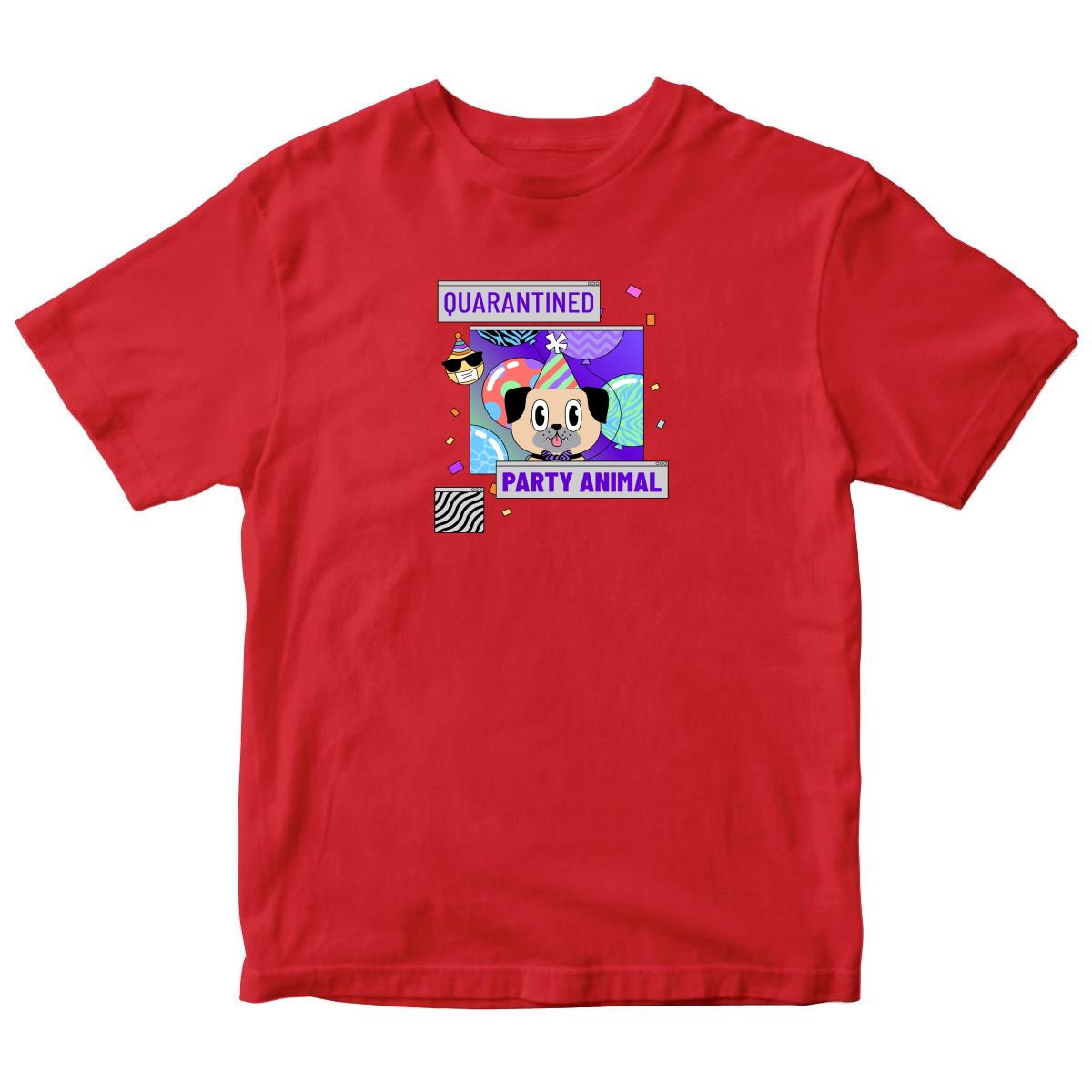 Quarantined Party Animal Toddler T-shirt | Red