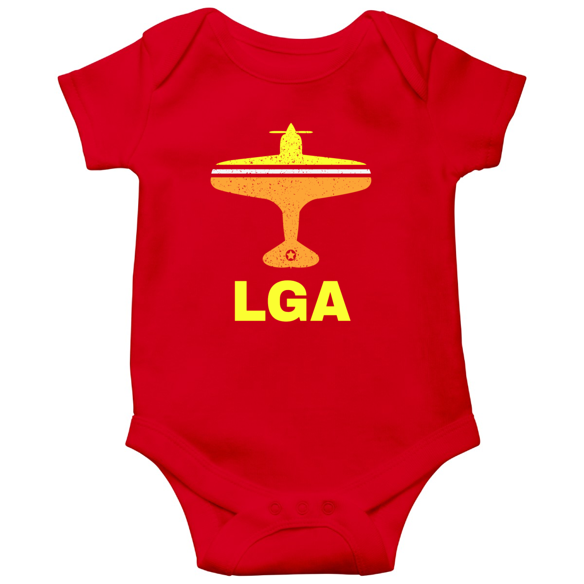 Fly New York LGA Airport Baby Bodysuits | Red