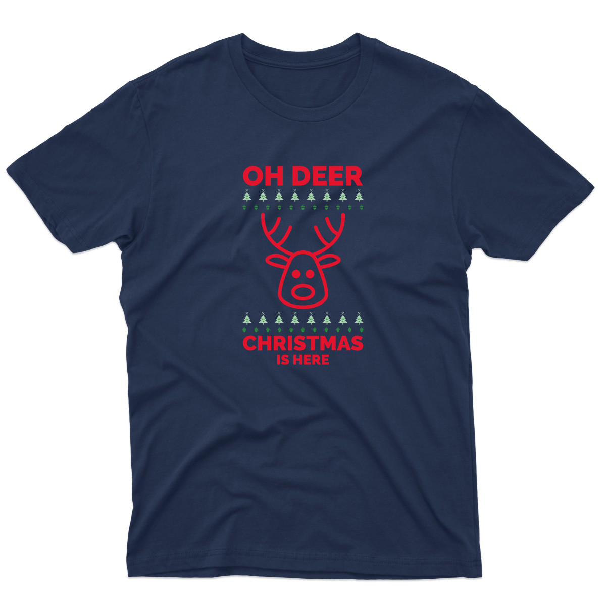 Oh Deer Christmas Is Here Men's T-shirt | Navy