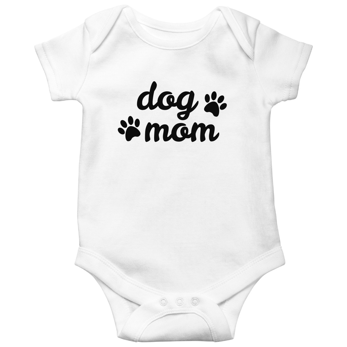 Dog Mom Baby Bodysuits | White