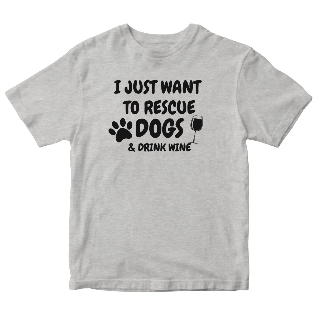 Dogs and Drink Wine Kids T-shirt | Gray