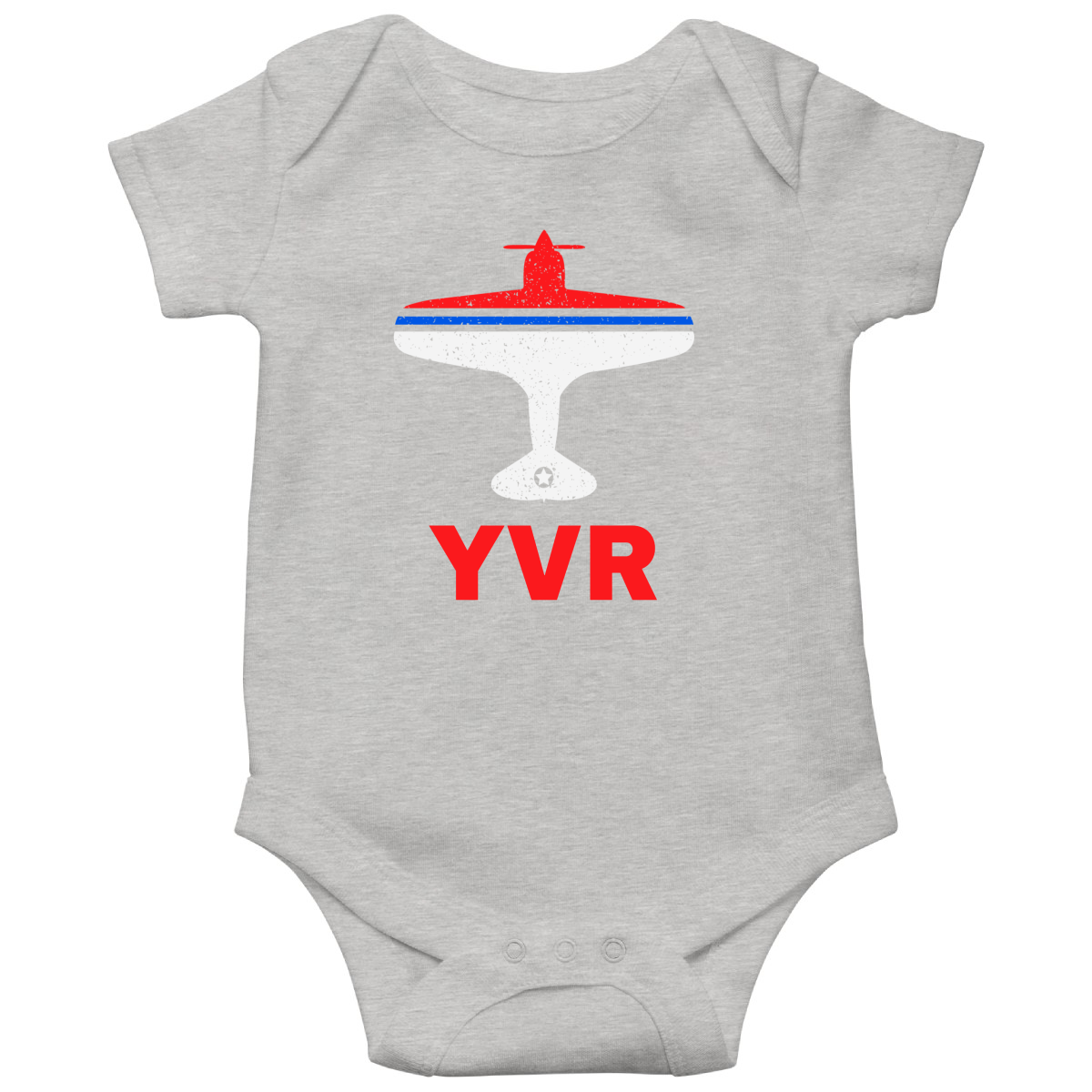 Fly Vancouver YVR Airport Baby Bodysuits | Gray