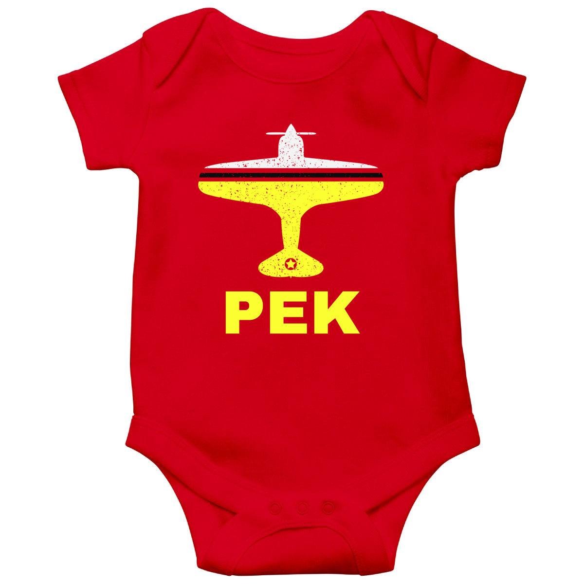 Fly Beijing PEK Airport Baby Bodysuits | Red