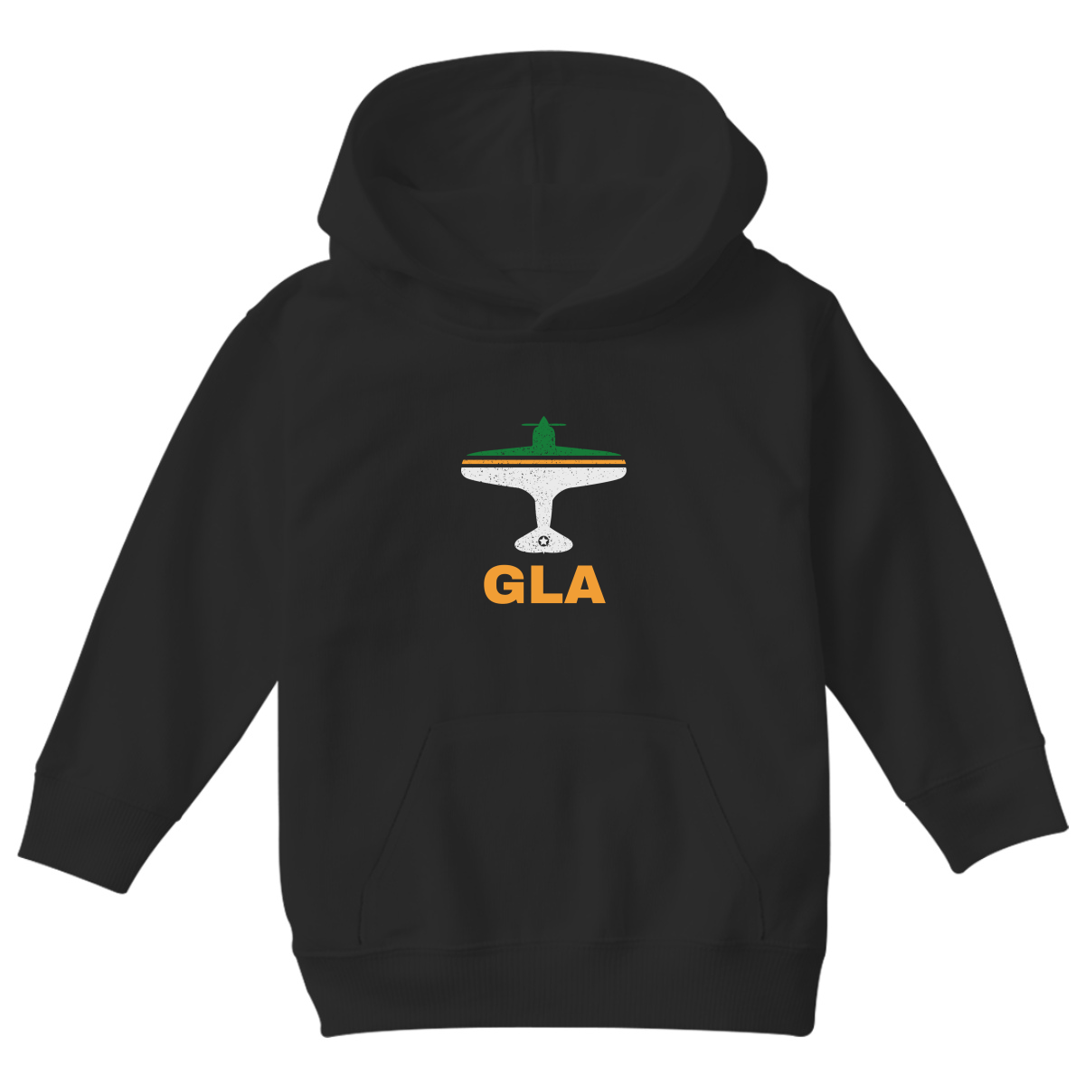 Fly Glasgow GLA Airport Kids Hoodie | Black