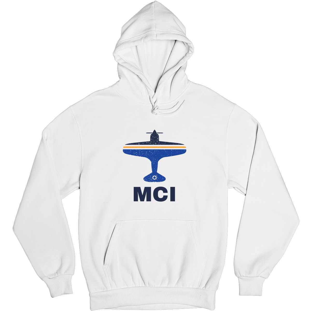 Fly Kansas City MCI Airport Unisex Hoodie | White