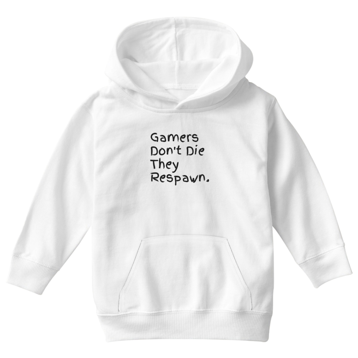 Gamers Don't Die They Respawn Kids Hoodie | White