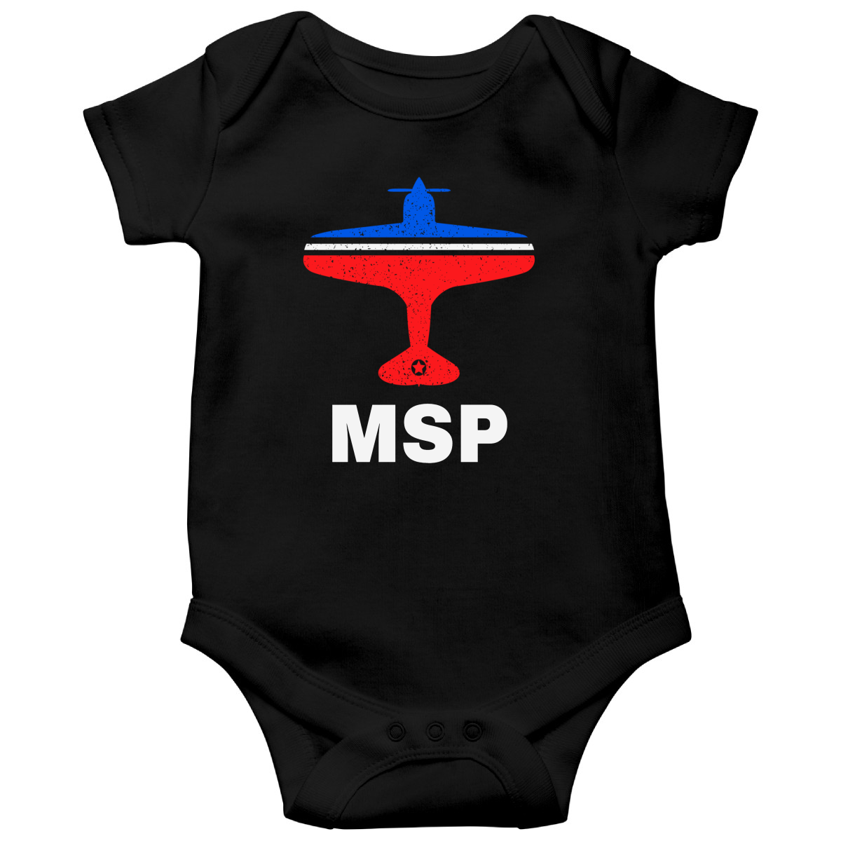 Fly Minneapolis MSP Airport Baby Bodysuits | Black