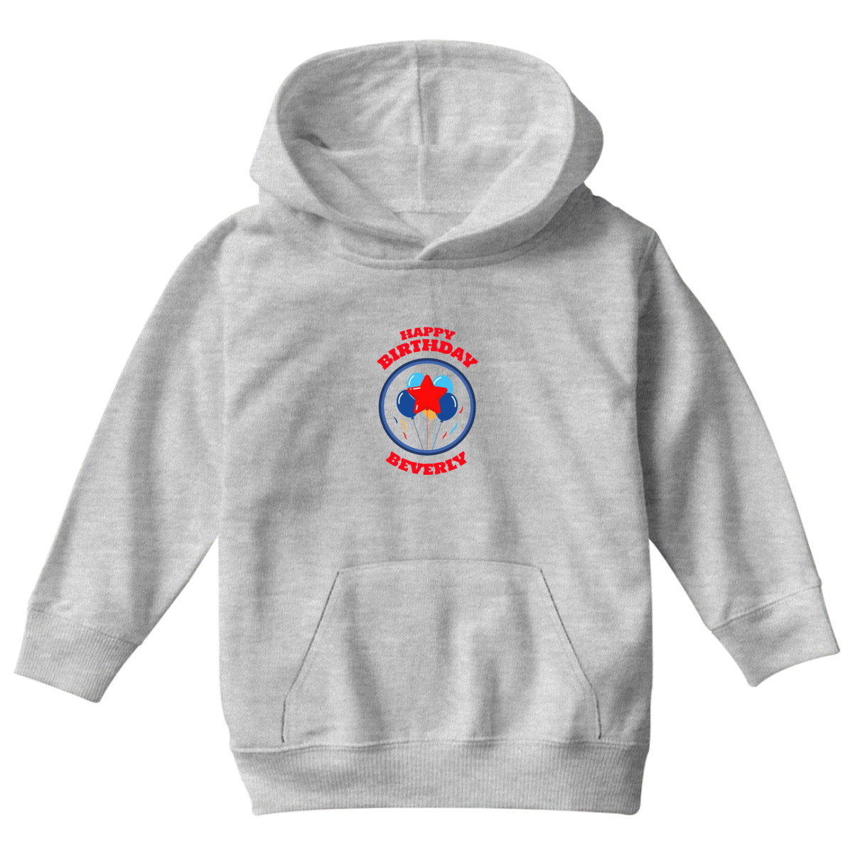 Happy Birthday Beverly Kids Hoodie | Gray