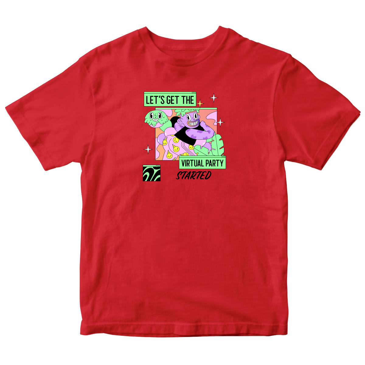 Let's get the virtual party started Toddler T-shirt | Red