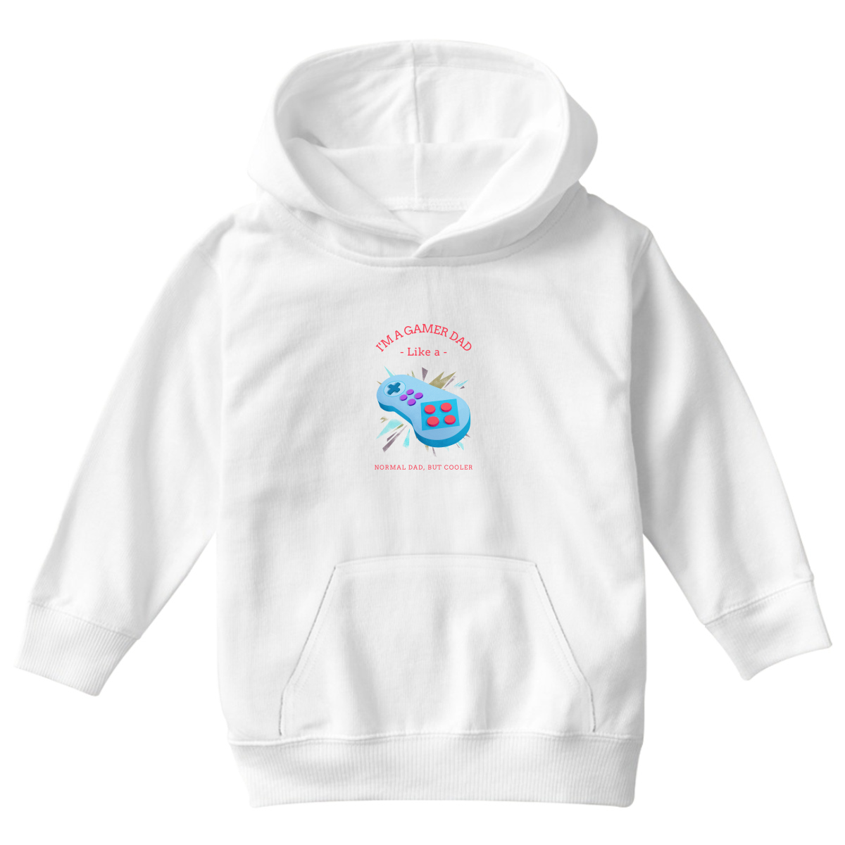 I'm a gamer like a dad Kids Hoodie | White