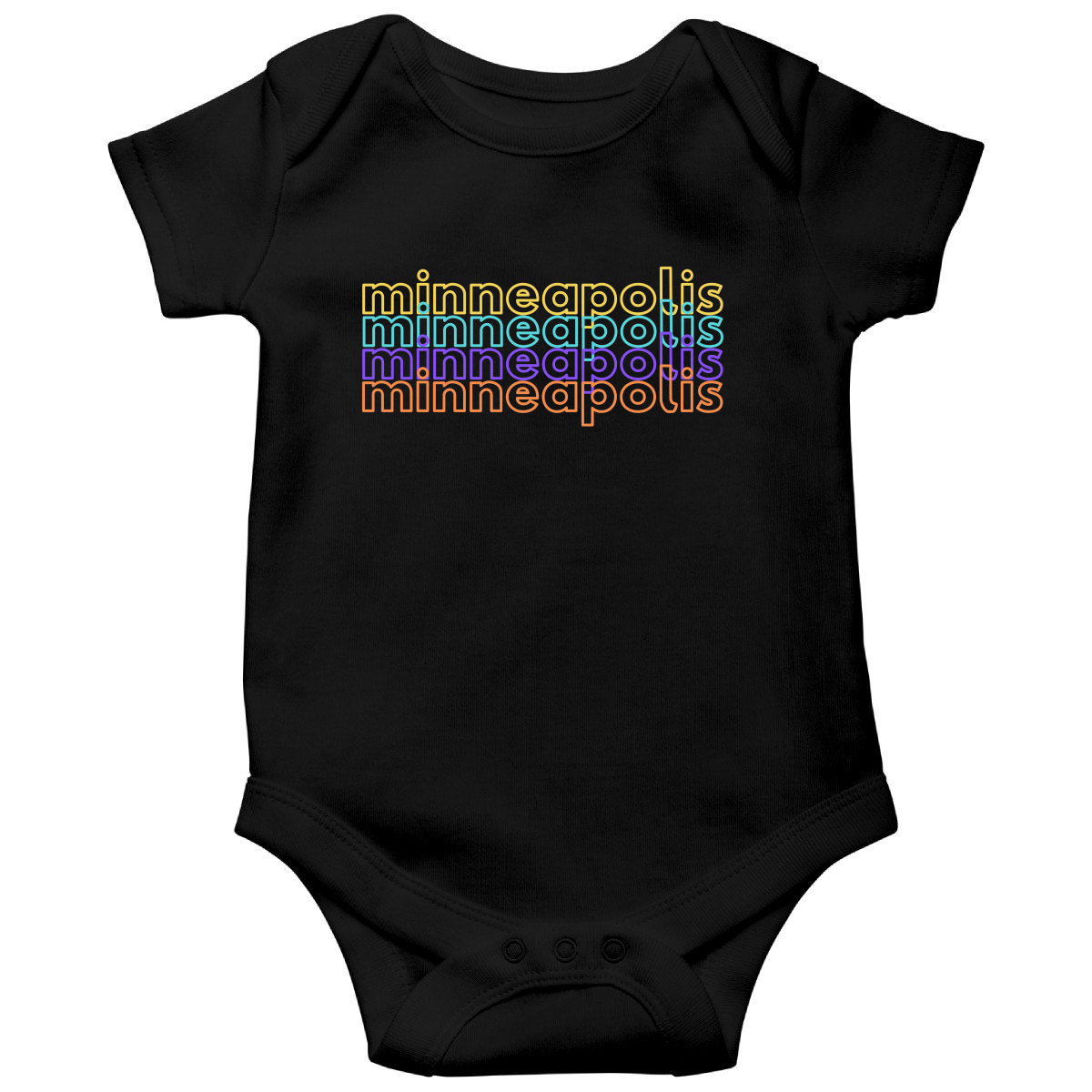 Minneapolis Baby Bodysuit | Black