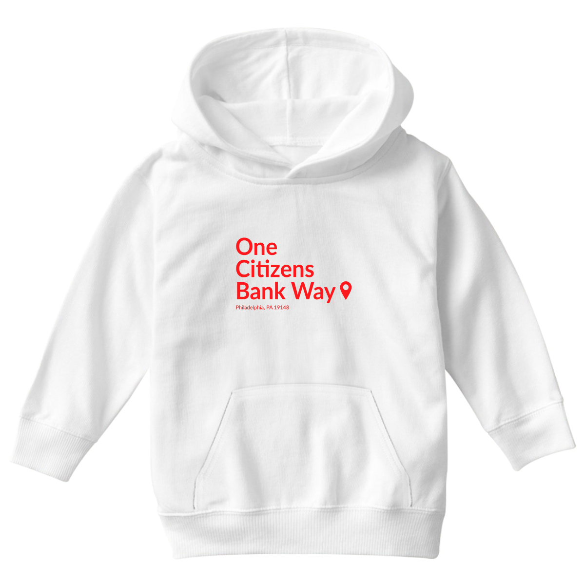 Philly Baseball Stadium Kids Hoodie | White
