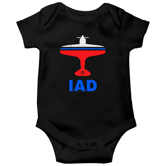Fly Washington D.C. IAD Airport Baby Bodysuits | Black