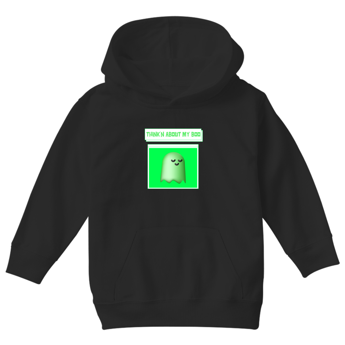 Think'n About My Boo Kids Hoodie | Black