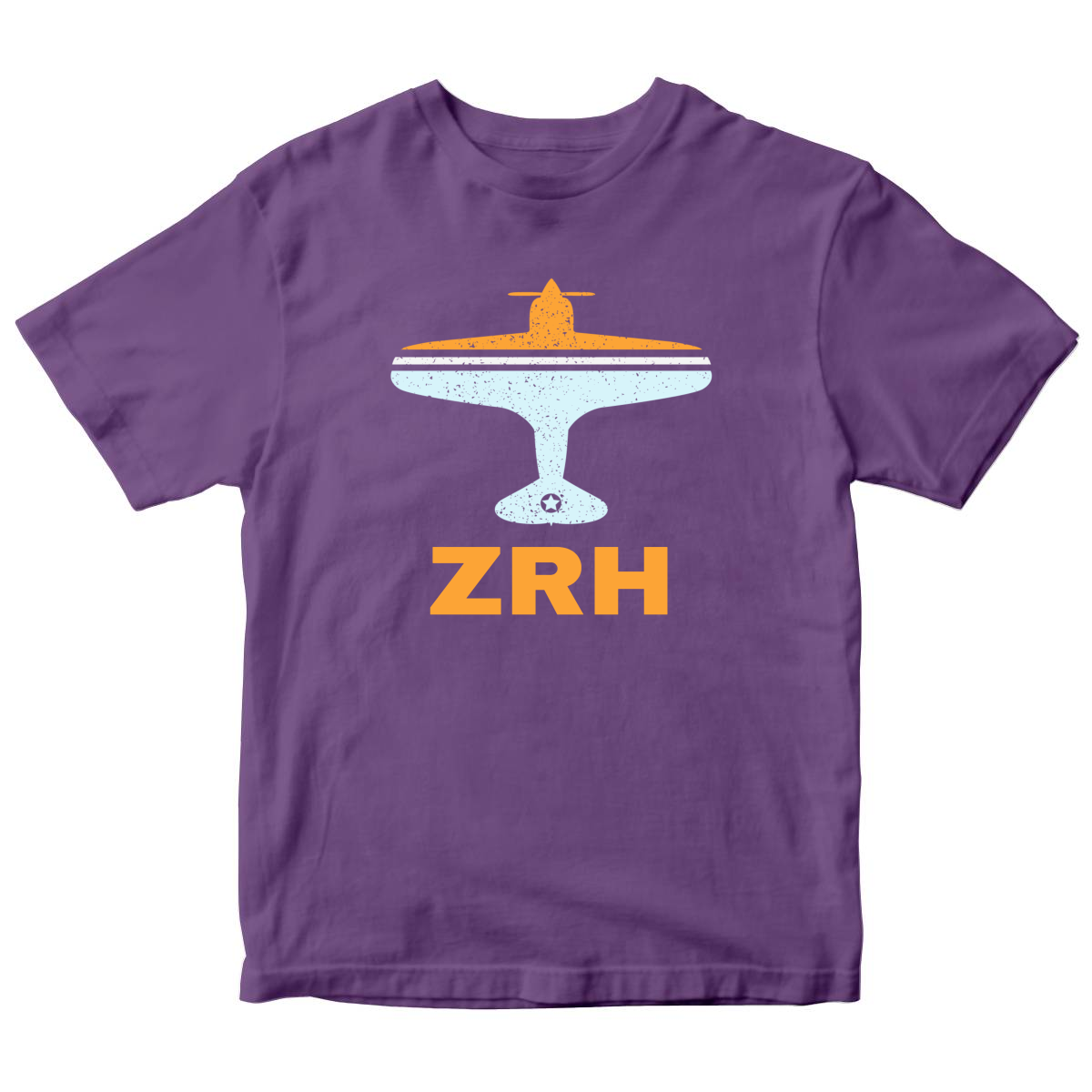 Fly Zurich ZRH Airport Kids T-shirt | Purple