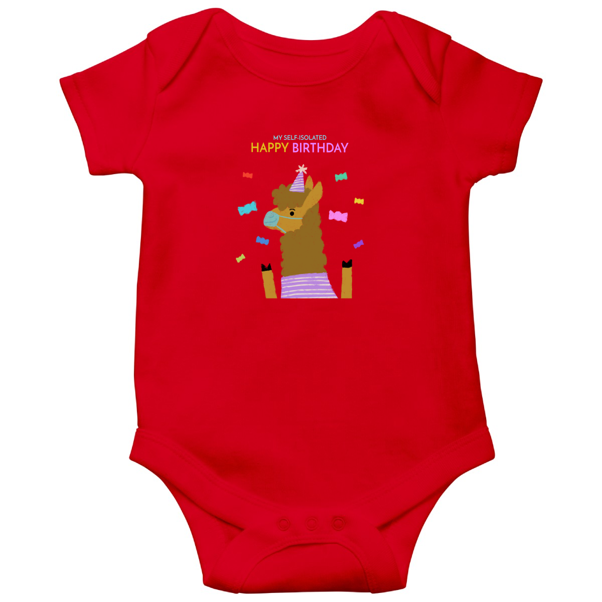 My Self Isolated Baby Bodysuits | Red