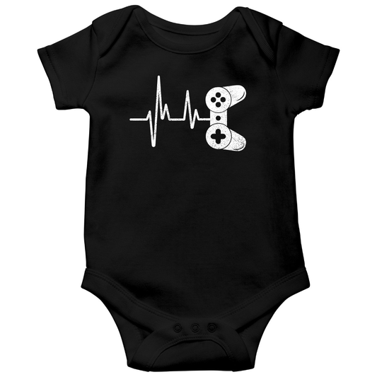 Gamer Heartbeat Baby Bodysuits | Black