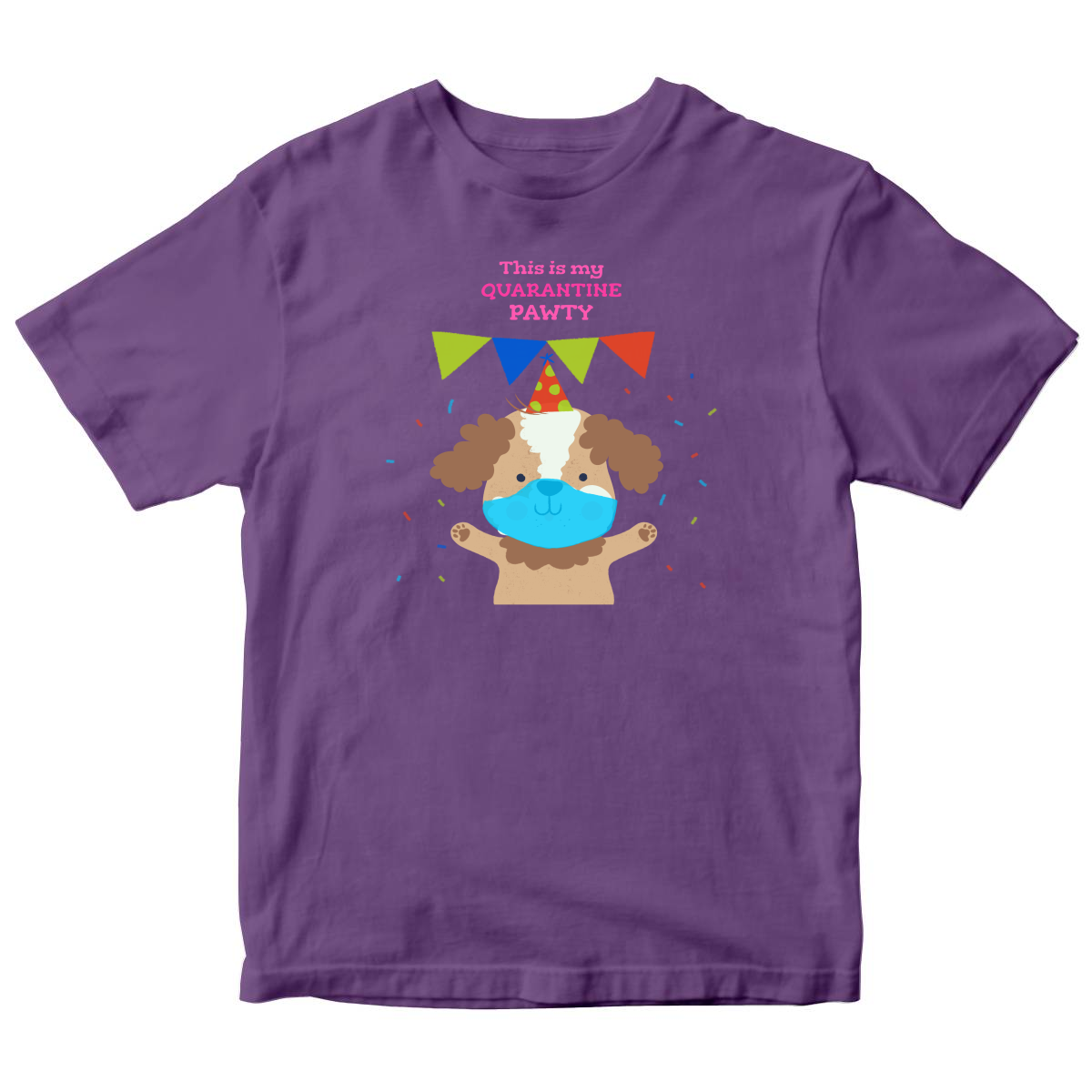 This is my quarantine pawty  Toddler T-shirt | Purple
