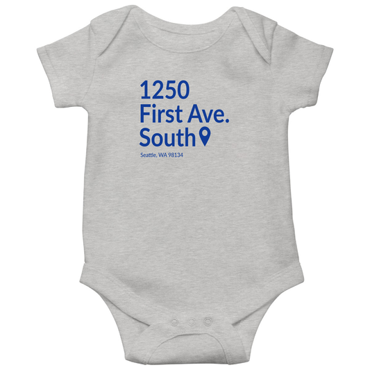 Seattle Baseball Stadium Baby Bodysuits | Gray