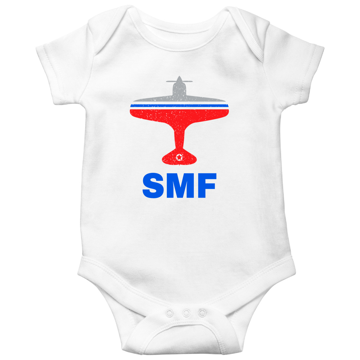 Fly Sacrameto SMF Airport Baby Bodysuits | White