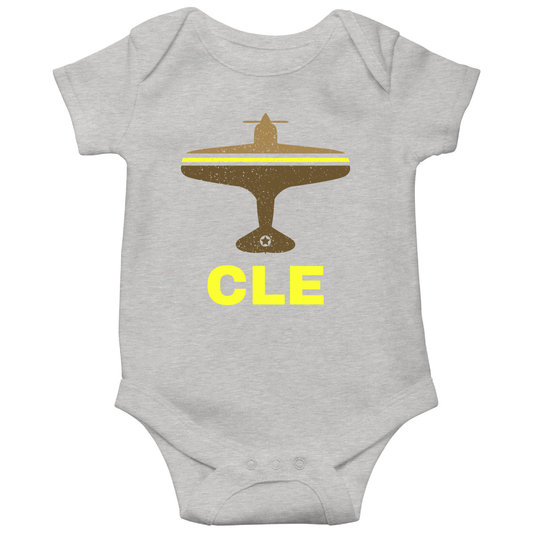 Fly Cleveland CLE Airport Baby Bodysuits | Gray