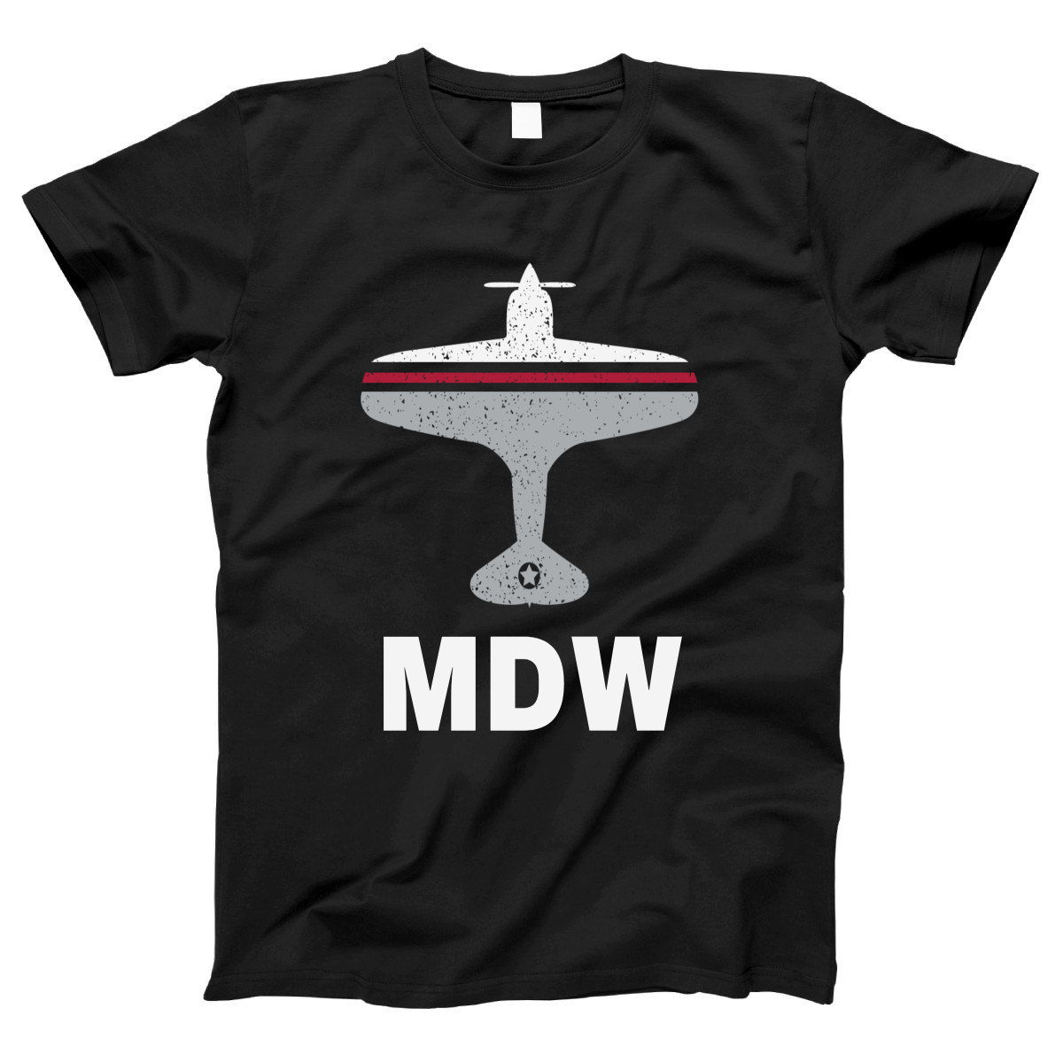 Fly Chicago MDW Airport Women's T-shirt | Black