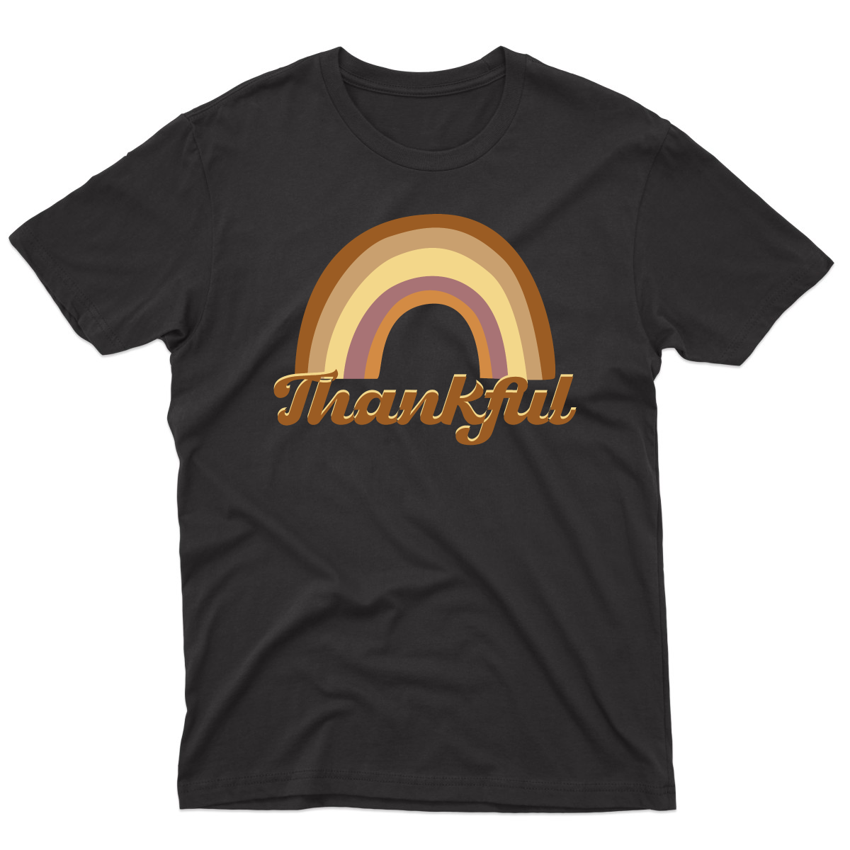 Thankful Retro Rainbow Men's T-shirt | Black
