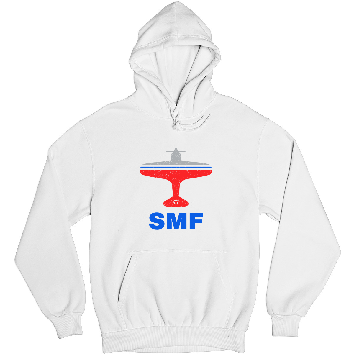 Fly Sacrameto SMF Airport Unisex Hoodie | White
