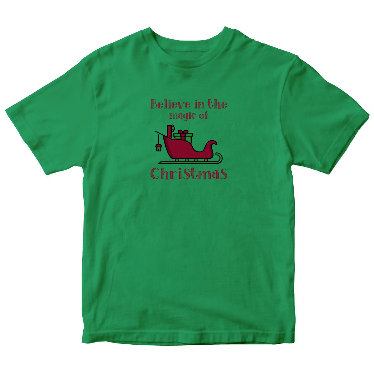 Believe in the Magic of Christmas Kids T-shirt | Green