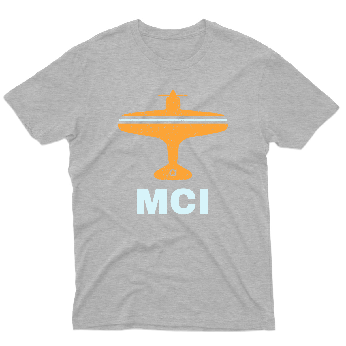 Fly Kansas City MCI Airport Men's T-shirt | Gray