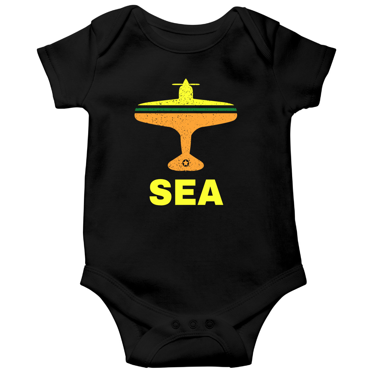 Fly Seattle SEA Airport Baby Bodysuits | Black