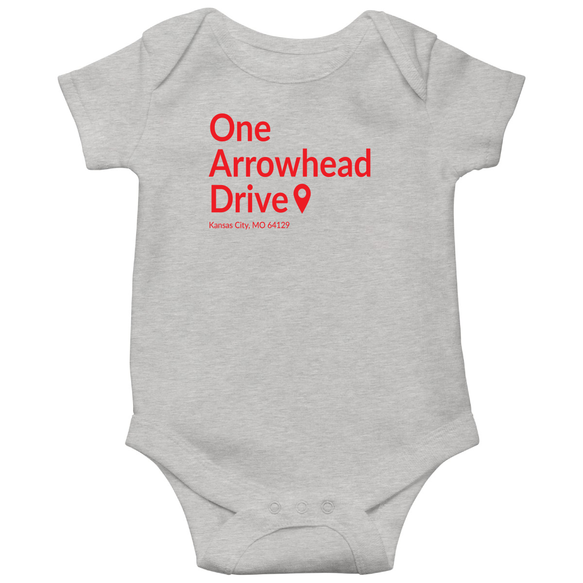 Kansas City Football Stadium Baby Bodysuits | Gray