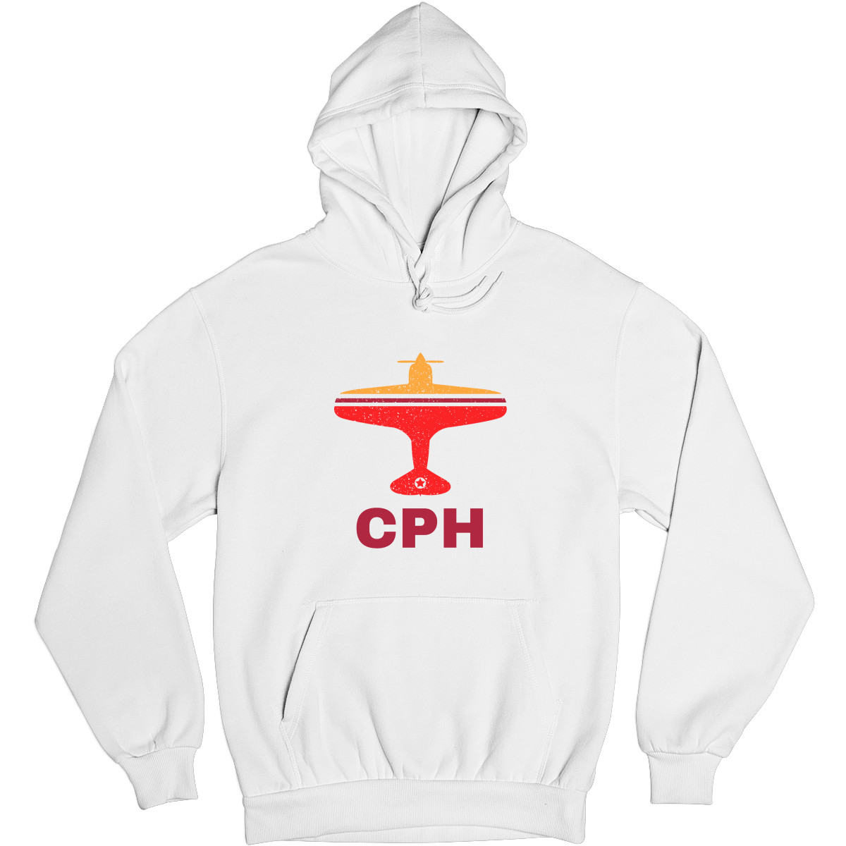 Fly Copenhagen CPH Airport Unisex Hoodie | White