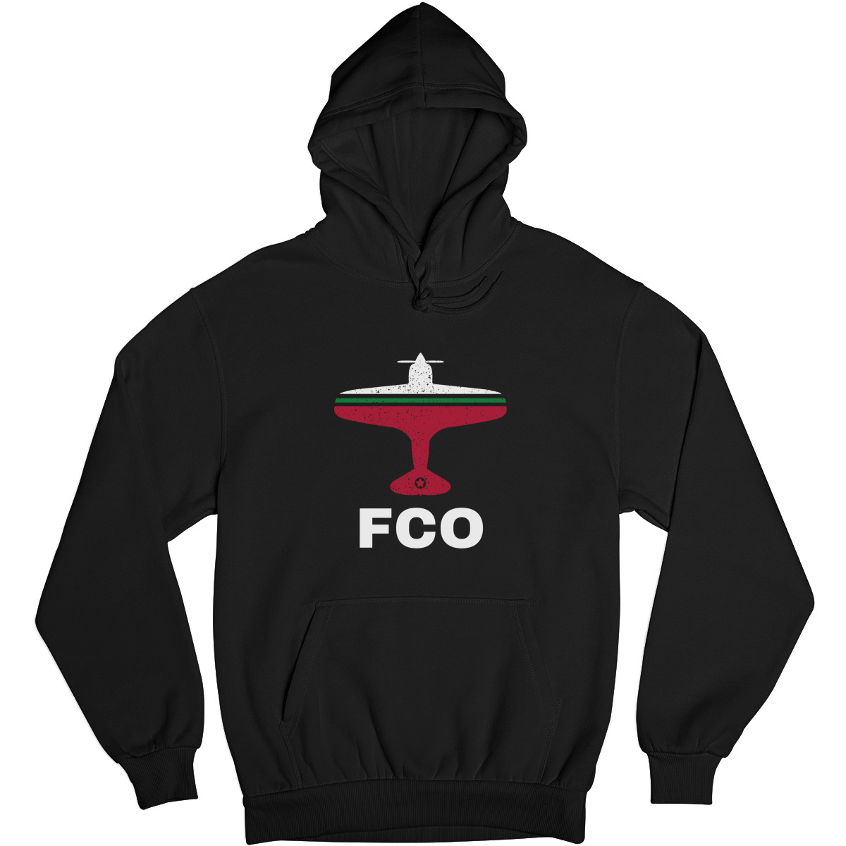 Fly Rome FCO Airport Unisex Hoodie | Black