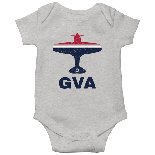 Fly Geneva GVA Airport Baby Bodysuits | Gray